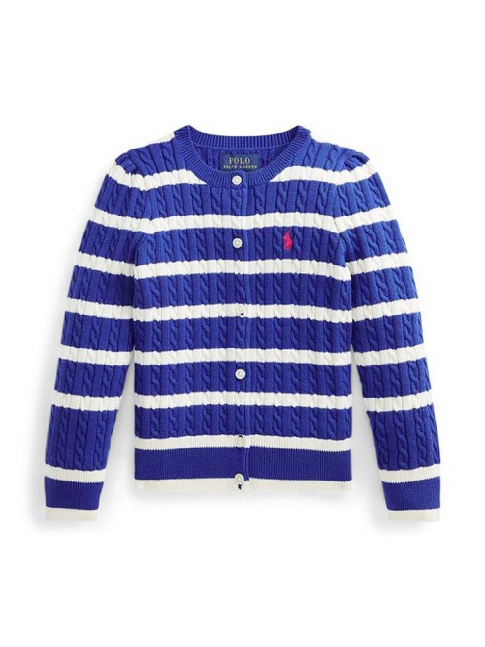 NWT Polo Ralph Lauren Girls Stripe Mini Cable Cardigan Sweater 2 2T
